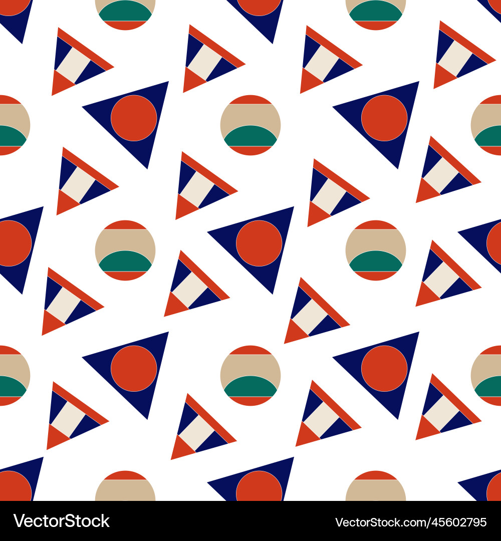 Pattern of triangles and a circle color Pattern of triangles and a circle color vector image
