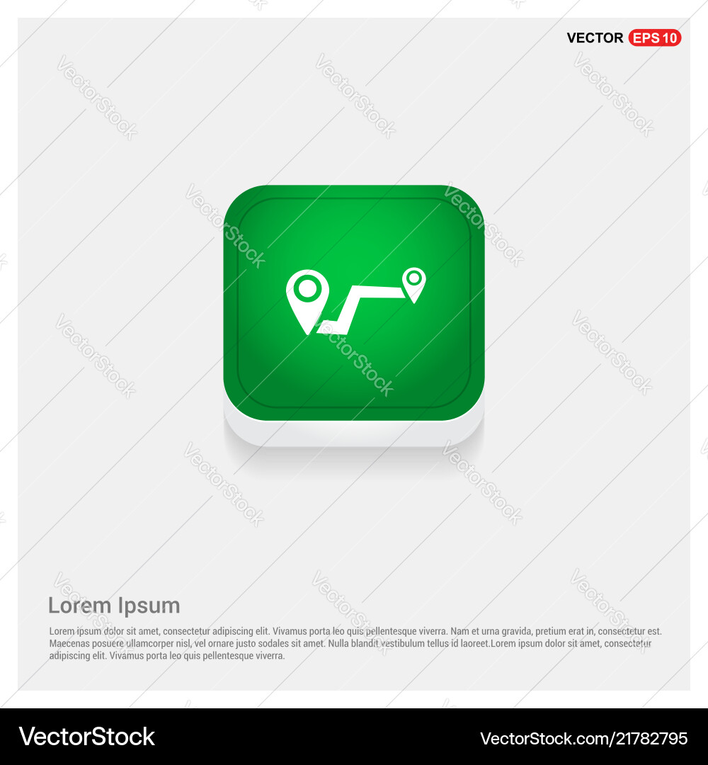 Pin on map icon green web button Vector Image