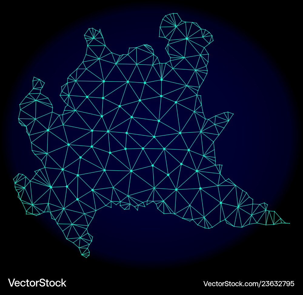 Polygonal 2d mesh abstract map of lombardy Polygonal 2d mesh abstract map of lombardy vector image