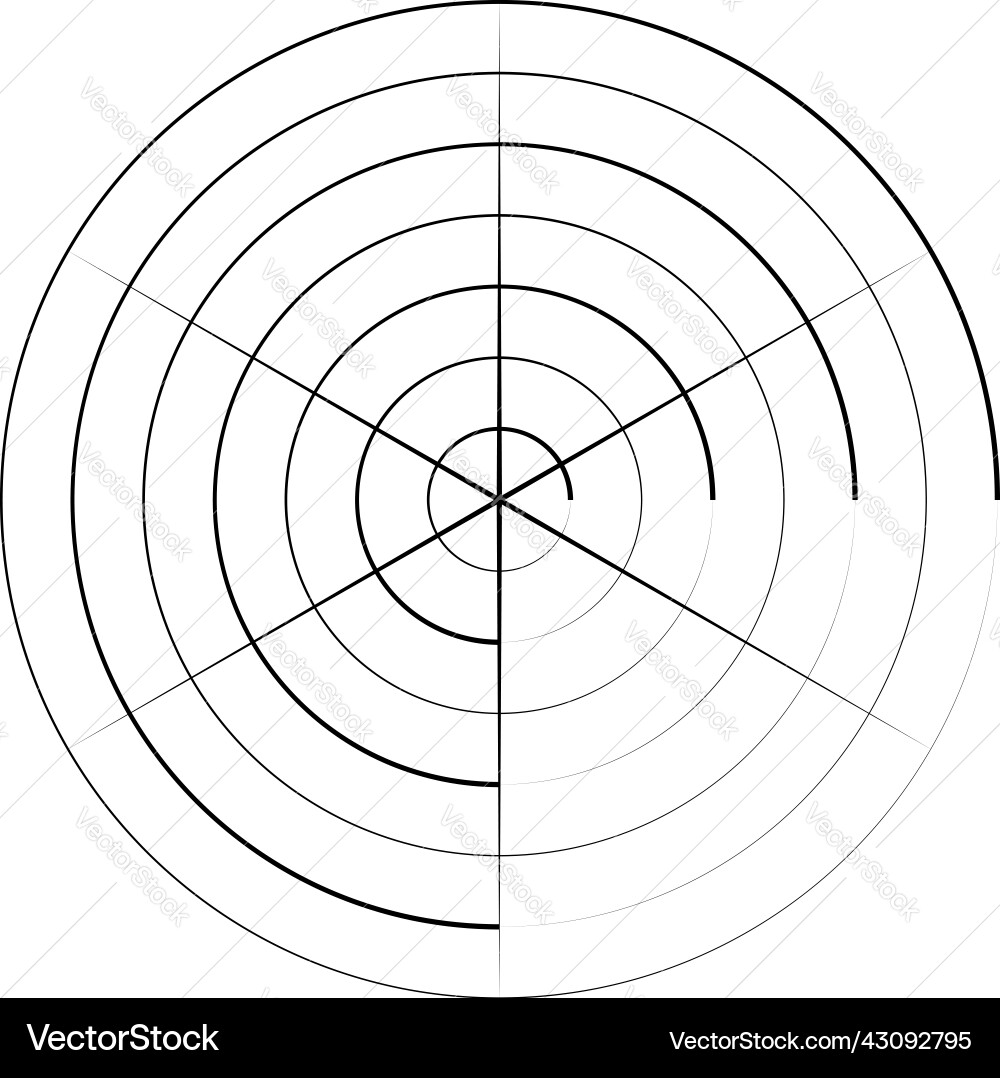 Radial radiating concentric lines circle shape Radial radiating concentric lines circle shape vector image