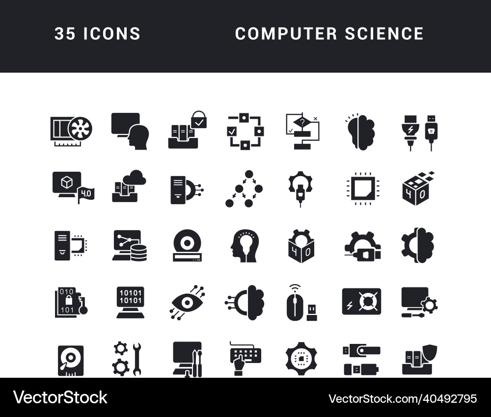 Set von einfachen Icons Informatik Set von einfachen Icons Informatik vektorbild