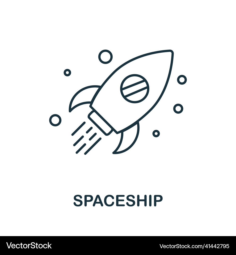 Spaceship icon line element from space collection vector image