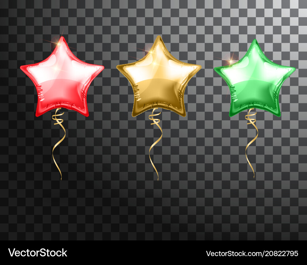 Star Ballon bunte Set auf transparent Star Ballon bunte Set auf transparent vektorbild