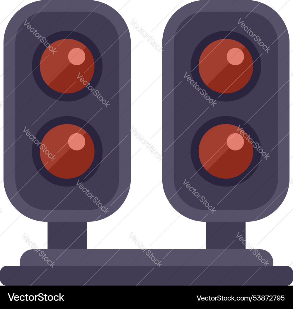 Starting lights showing red signal on racing track Vector Image