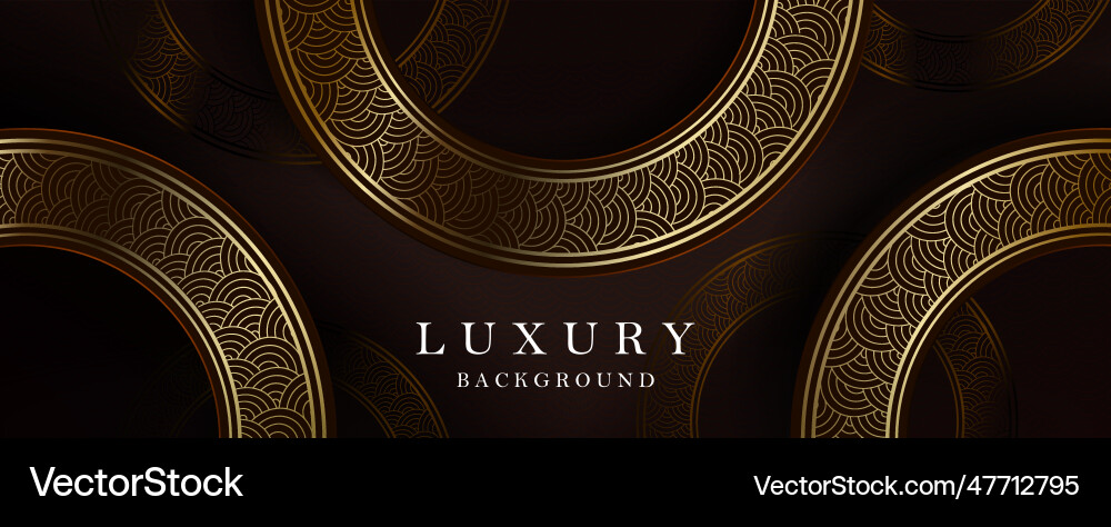 Texture background round frames border with gold Vector Image