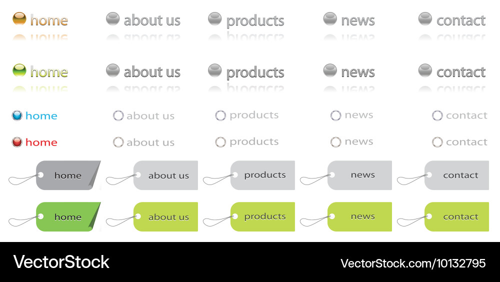 Web navigation templates Vector Image