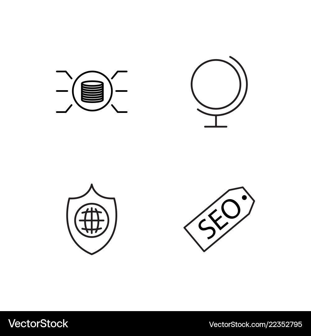 Web simple outlined icons set vector image