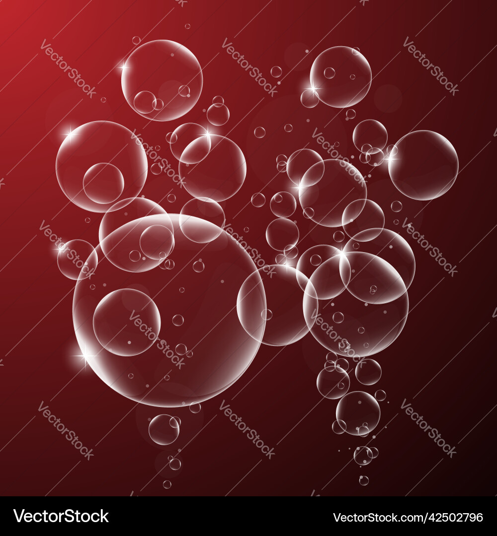 Abstract background with soap bubbles on dark red Abstract background with soap bubbles on dark red Vector Image