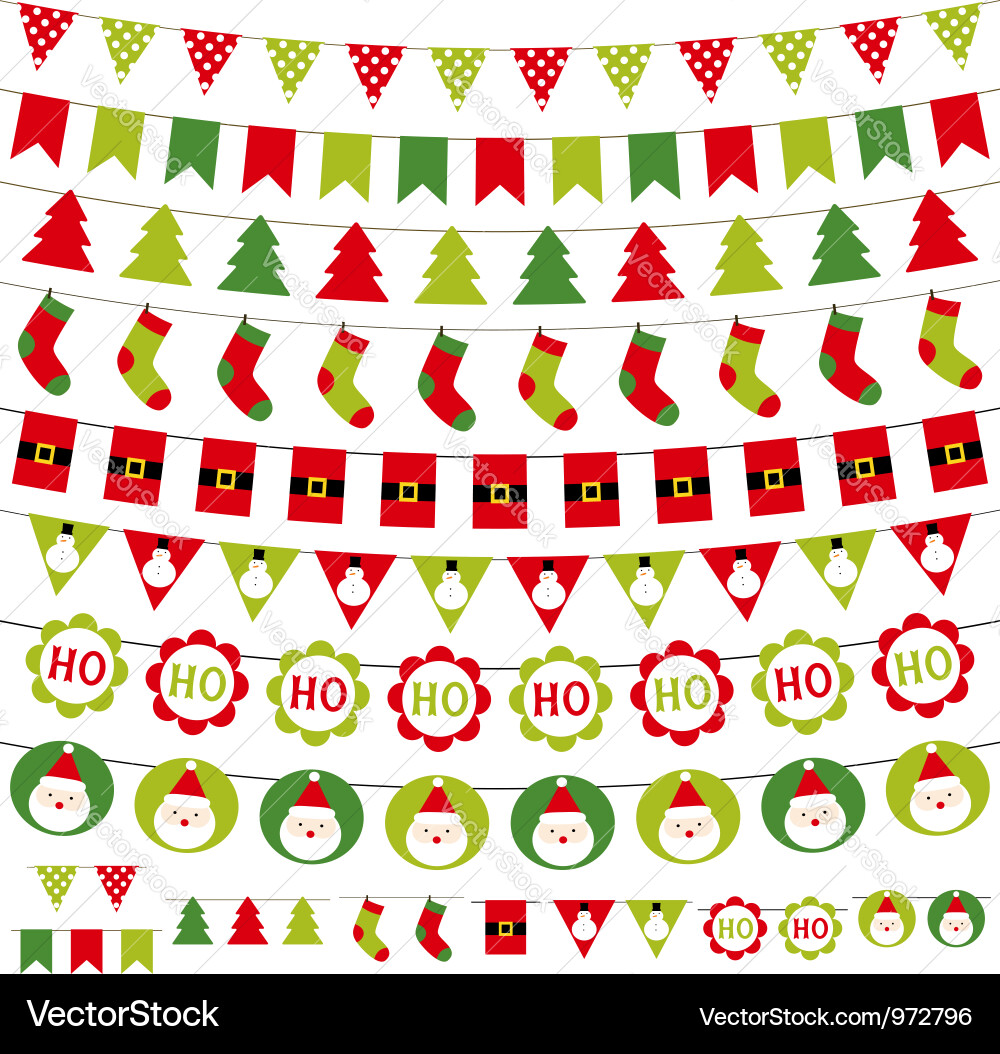 Christmas Decoration Collection Vector Image