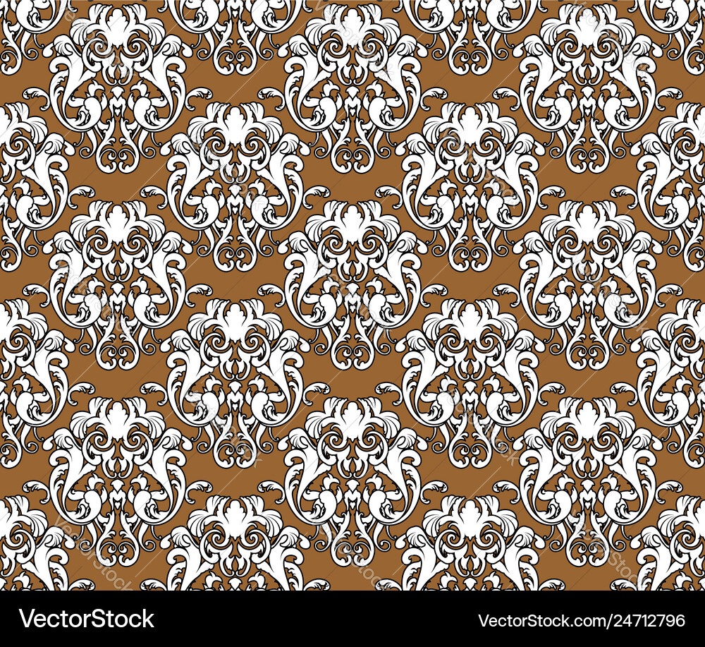 Damask nahtlose Kontur Muster Damask nahtlose Kontur Muster vektorbild
