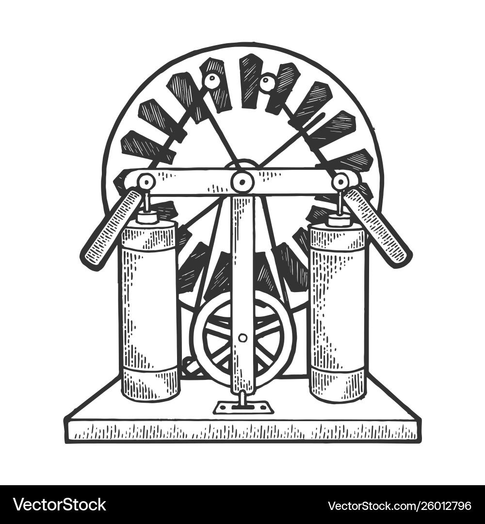 Electrostatic Generator Sketch Vector Image