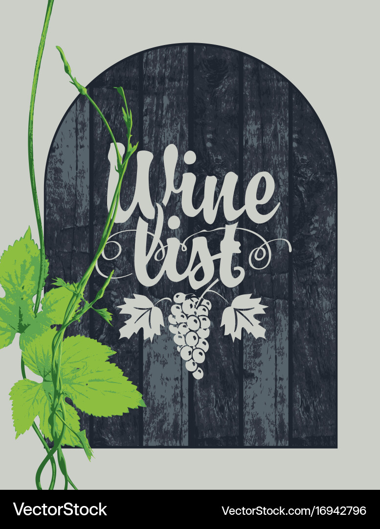 Elegant Wine List with Grapes vector image