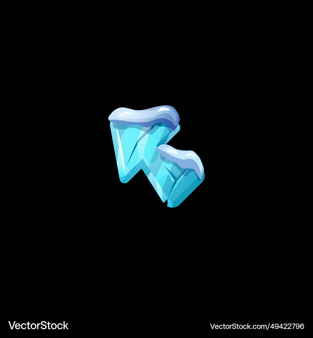 Game arrow direction button or cursor made of ice vector image