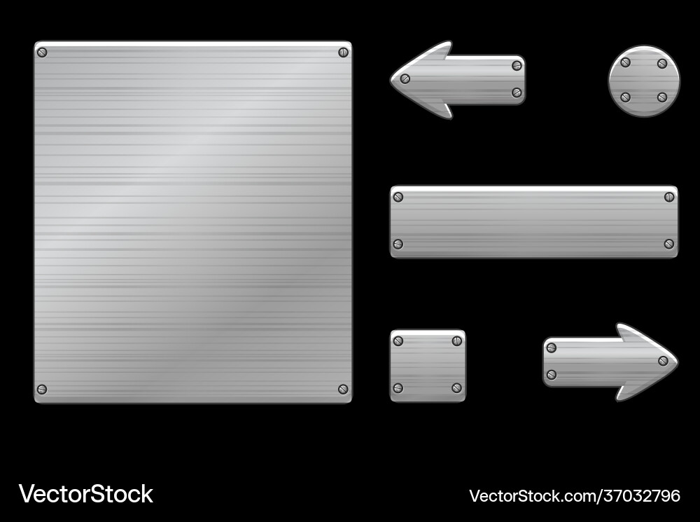 Metallic gray user interface and game buttons Metallic gray user interface and game buttons vector image