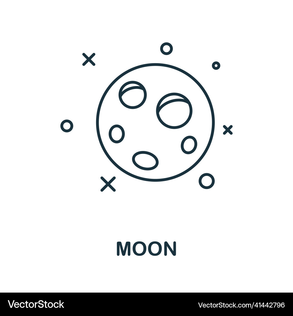 Moon icon line element from space collection Moon icon line element from space collection vector image