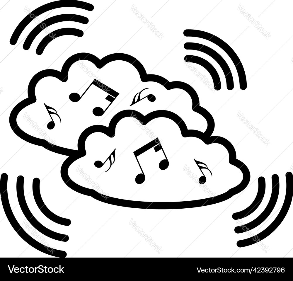 Music cloud icon Royalty Free Vector Image - VectorStock