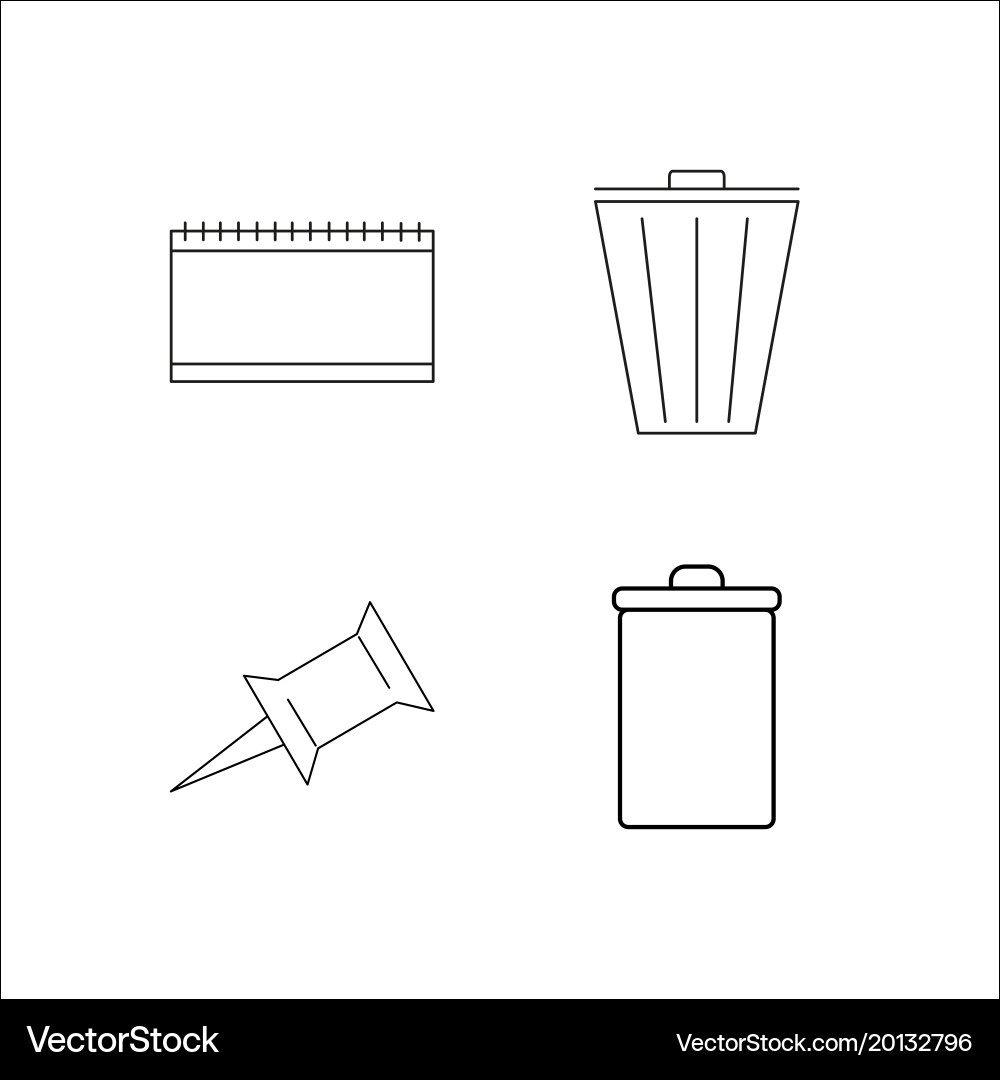 Office simple linear icon setsimple outline icons Vector Image
