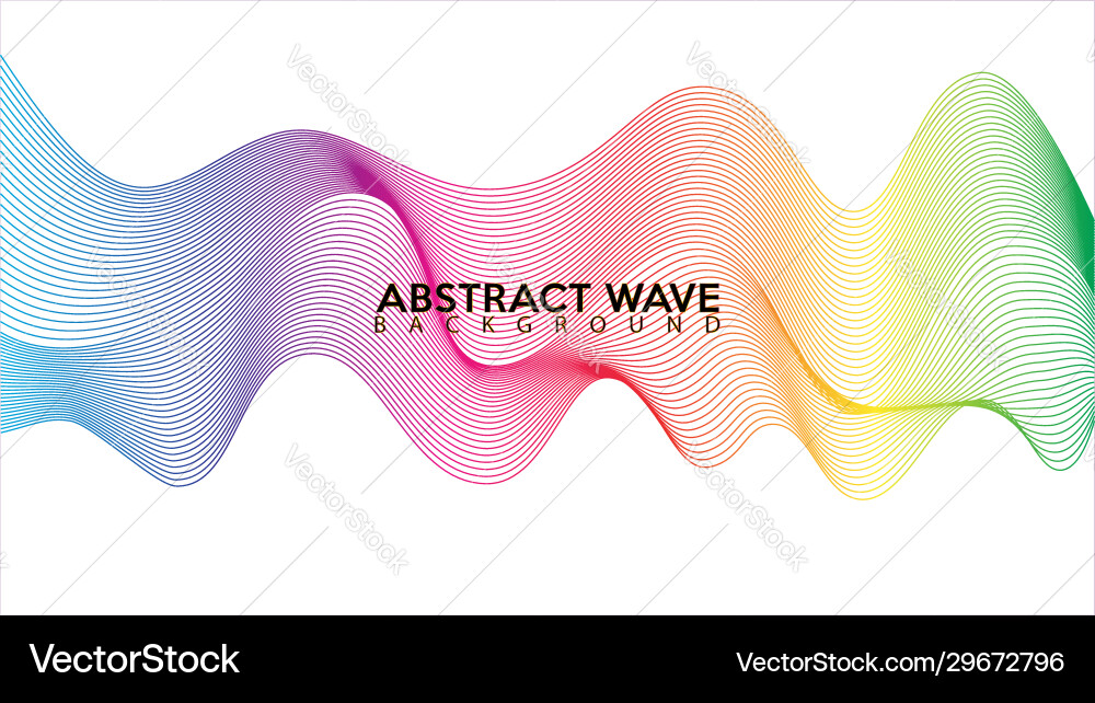 Rainbow abstract wave line background design Rainbow abstract wave line background design vector image