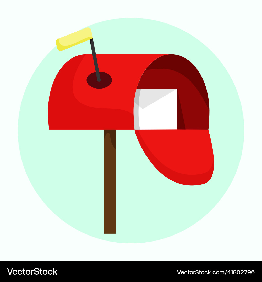 Red mail box open with an envelope Vector Image