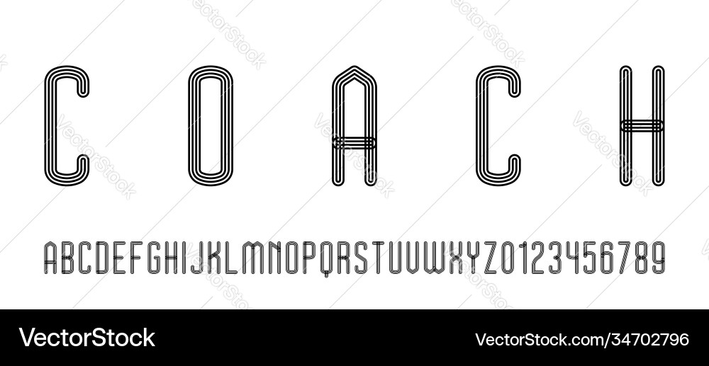 Set alphabets font letters and numbers Set alphabets font letters and numbers vector image
