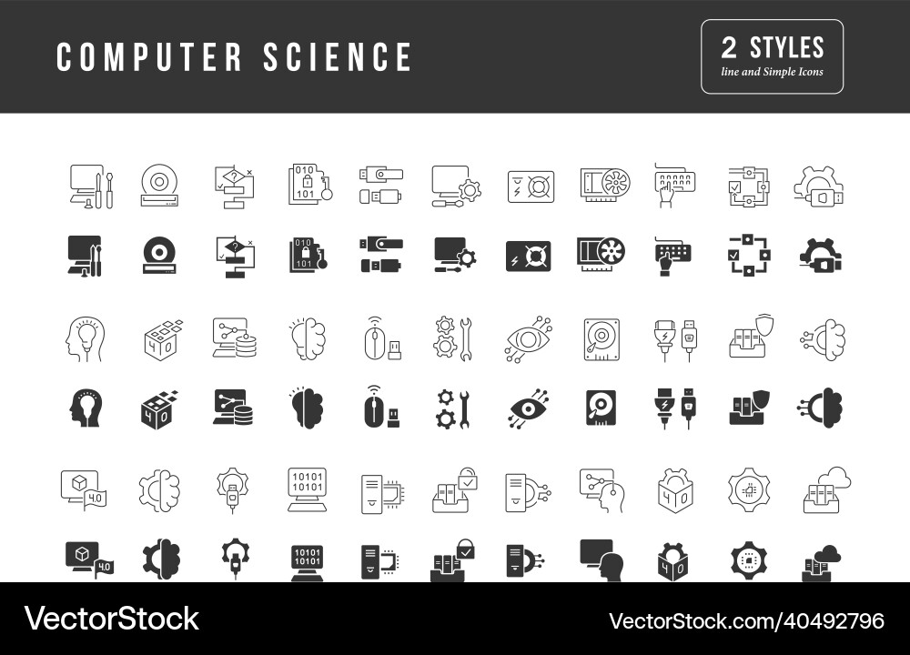 Set von einfachen Icons Informatik Set von einfachen Icons Informatik vektorbild