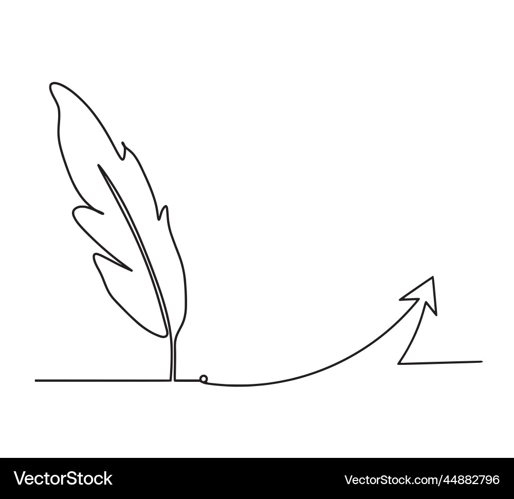 Silhouette of abstract feather with direction Silhouette of abstract feather with direction Vector Image