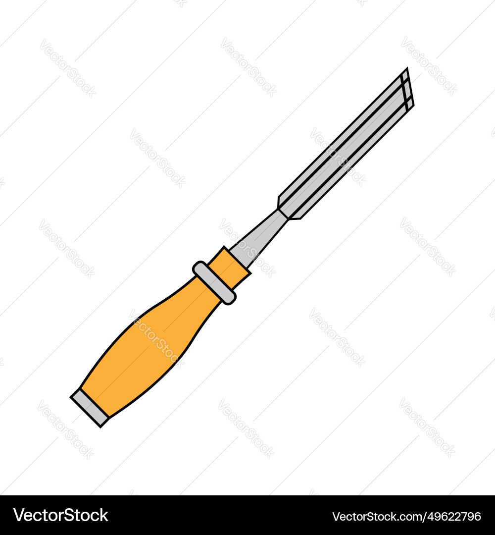 Simple of chisel concept work tools for design vector image