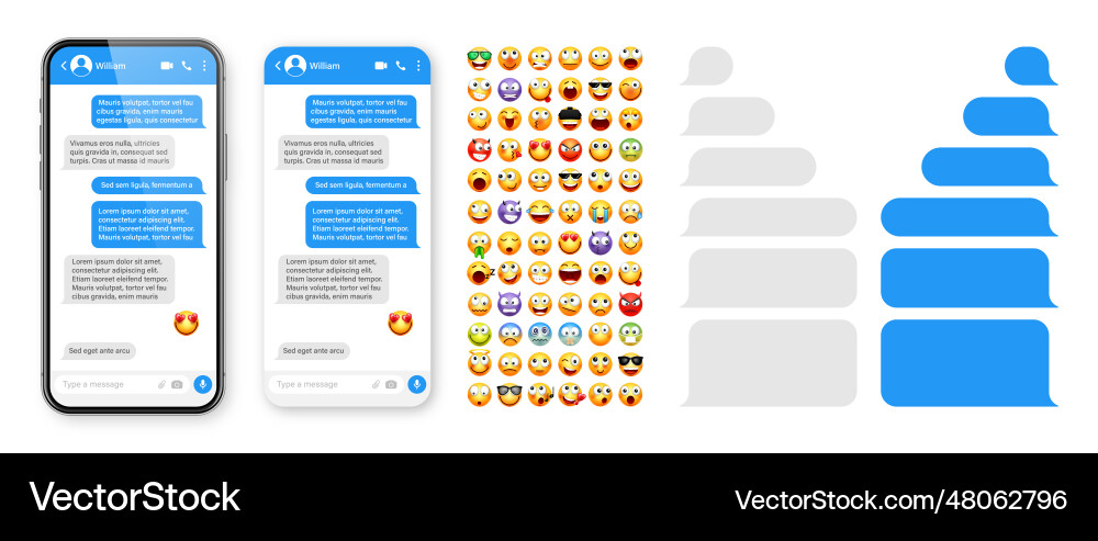 Smartphone messaging app user interface design Smartphone messaging app user interface design vector image