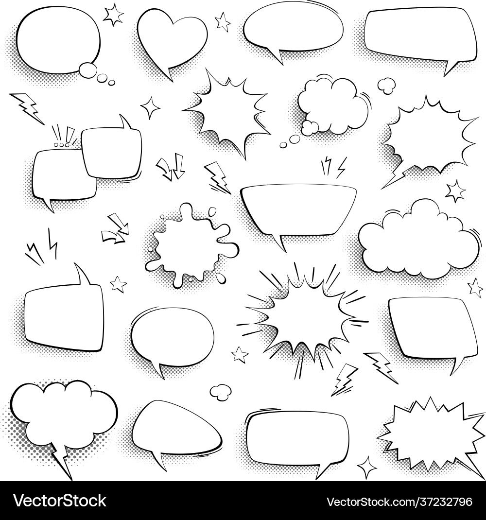 Thought bubble comic cartoon empty talk vector image