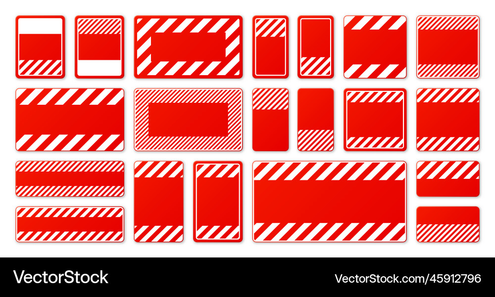 Verschiedene leere rote Warnzeichen mit Diagonale Verschiedene leere rote Warnzeichen mit Diagonale vektorbild