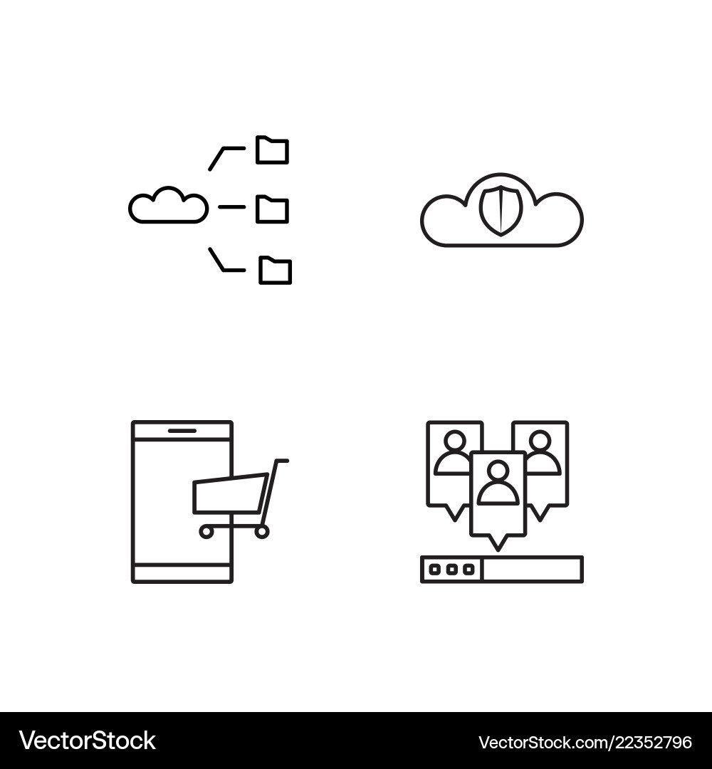 Web simple outlined icons set Web simple outlined icons set Vector Image