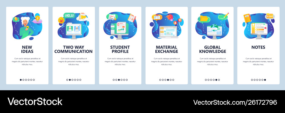 Website and mobile app onboarding screens vector image