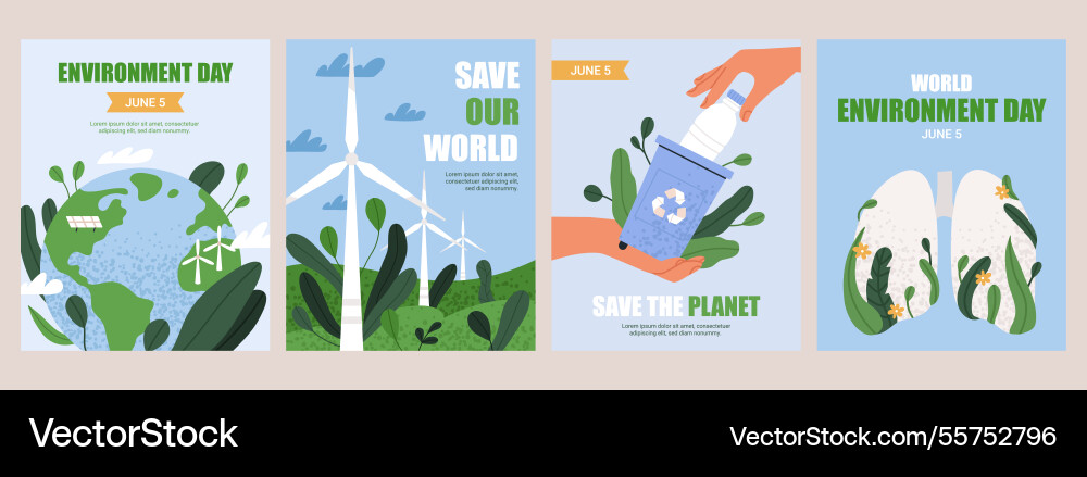 World environment day poster set Royalty Free Vector Image