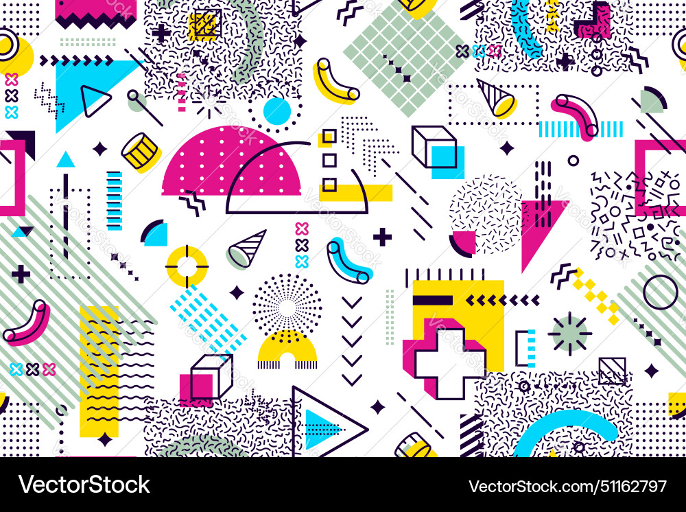 80s Memphis Geometric Pattern Vector Image