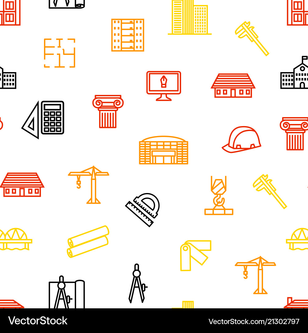 Architecture thin line seamless pattern background Architecture thin line seamless pattern background vector image