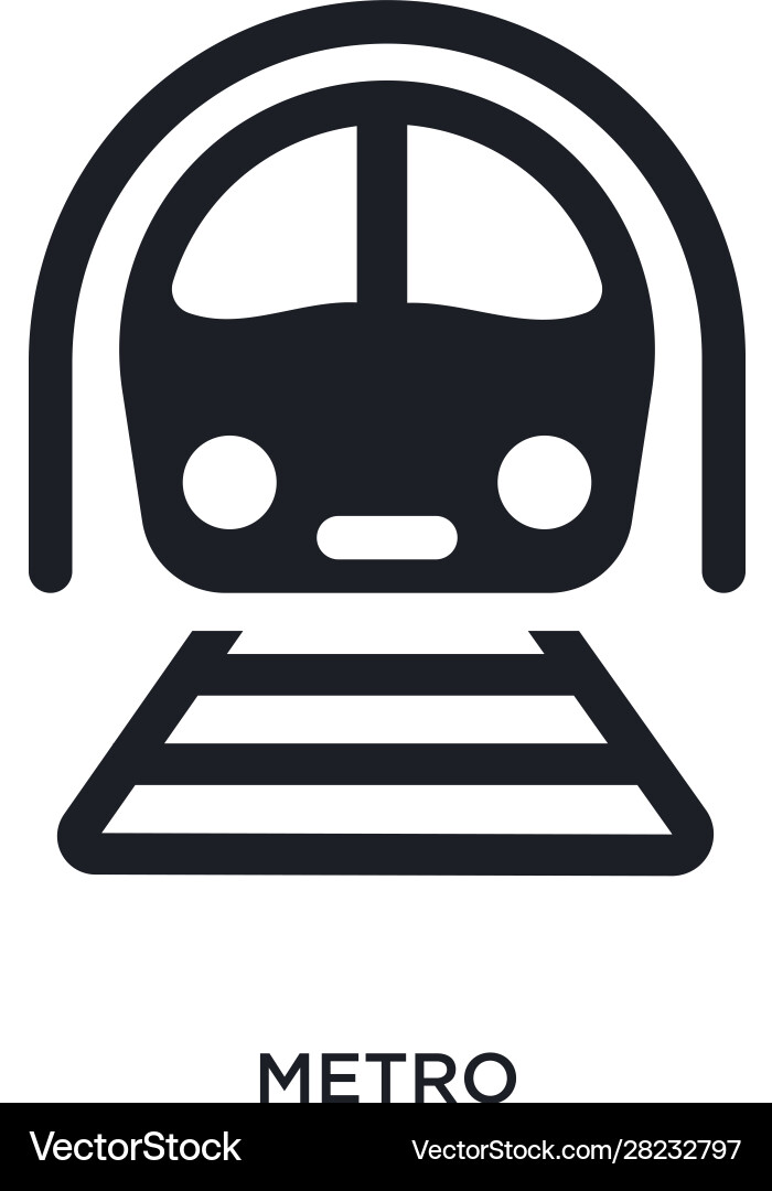 Black metro isolated icon simple element from Vector Image