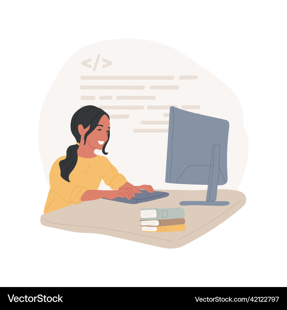 Coding online class isolated cartoon Coding online class isolated cartoon vector image