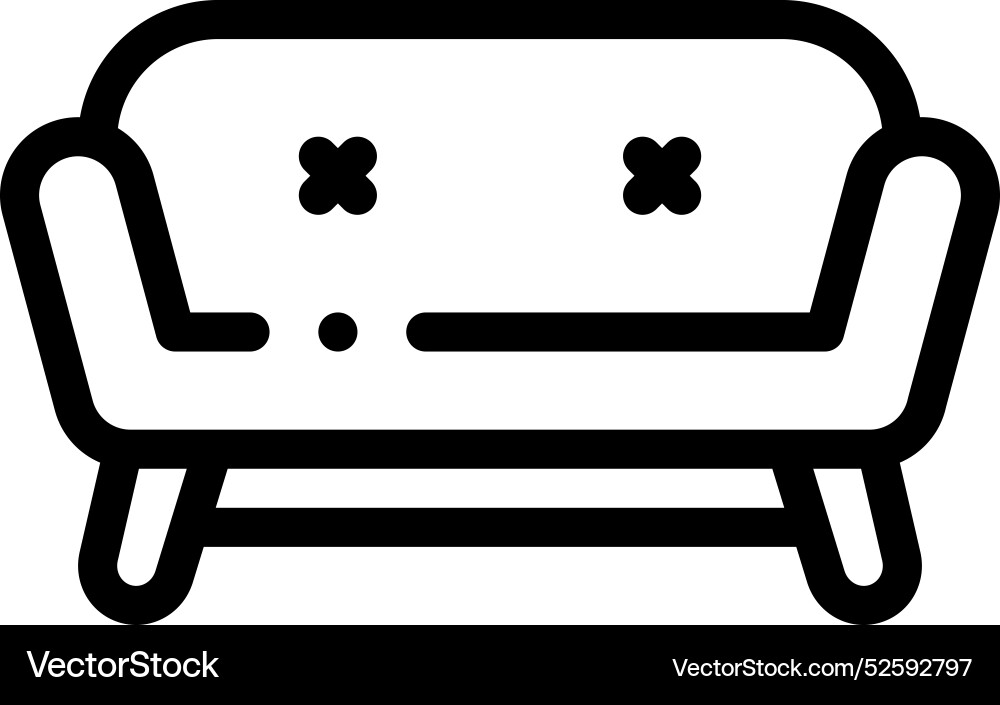 Couch icon thin linear style design isolated Couch icon thin linear style design isolated Vector Image