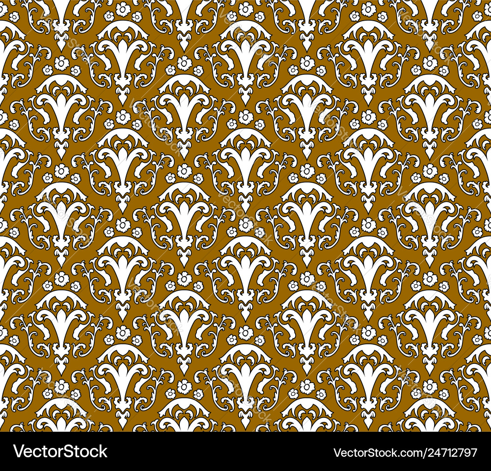 Damask seamless outline pattern Damask seamless outline pattern vector image