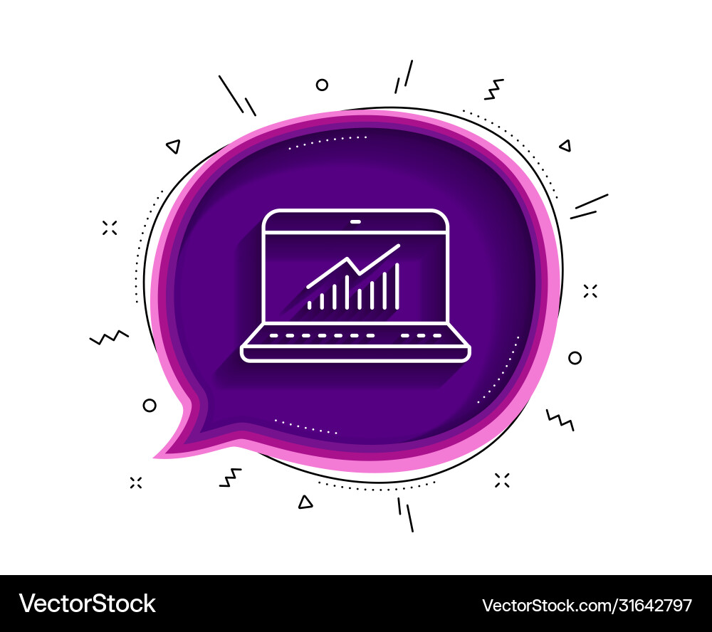 Data analysis and statistics line icon computer Data analysis and statistics line icon computer Vector Image