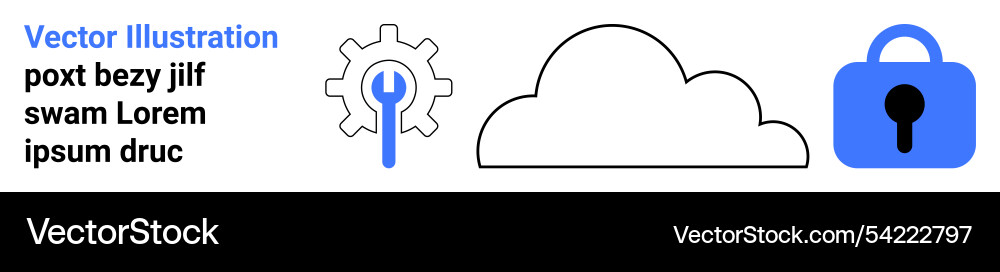 Data security and cloud computing concept Vector Image