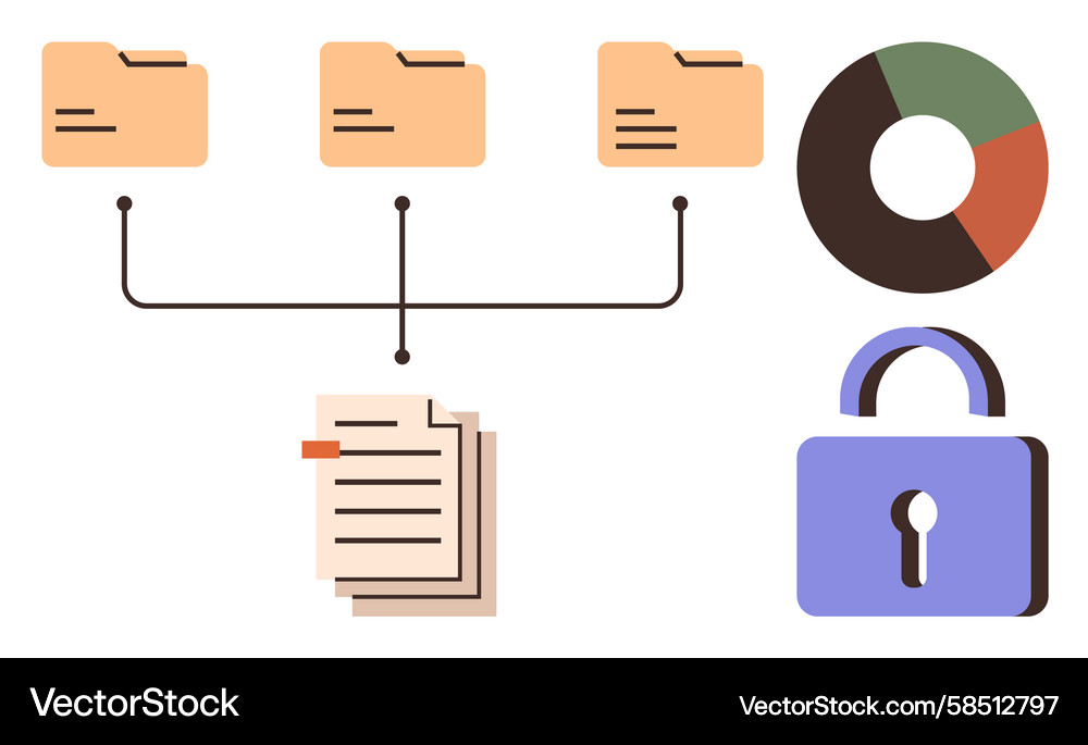 Data Security & File Organization Vector Image