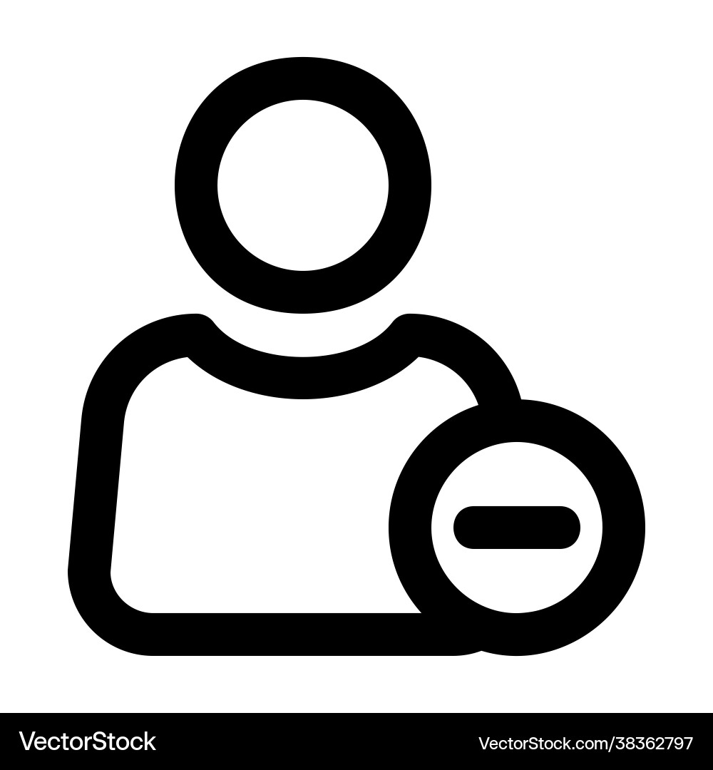Delete user icon in line style for any projects Delete user icon in line style for any projects vector image