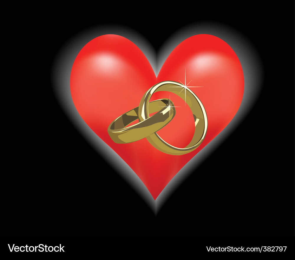 Elegant Gold Wedding Rings Vector Image