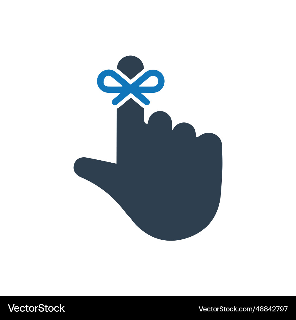 Hand with string reminder icon Vector Image