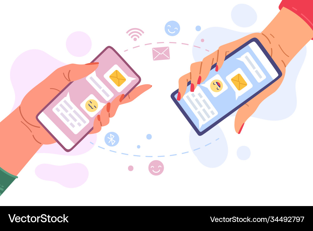 Hands Sending Messages - Communication vector image