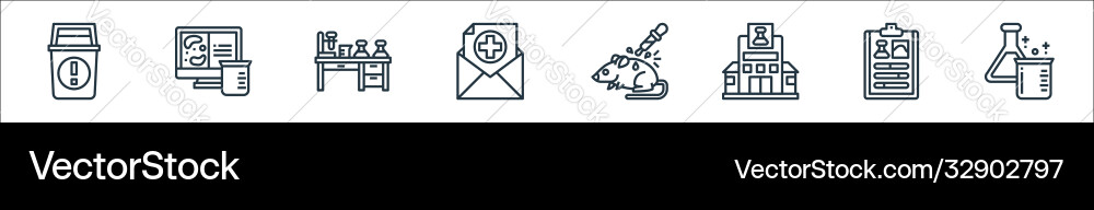 Laboratory and science line icons linear set Laboratory and science line icons linear set vector image