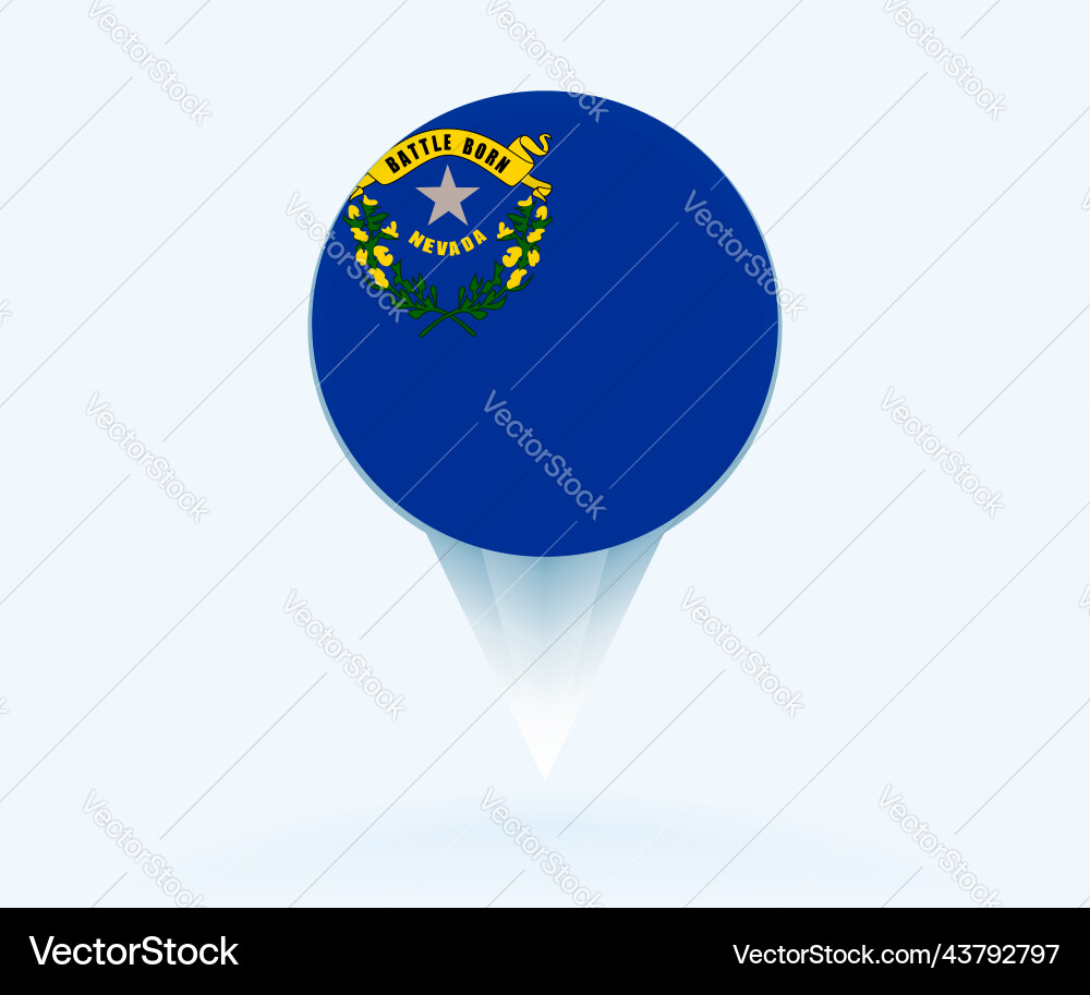 Map pointer with flag of nevada Vector Image