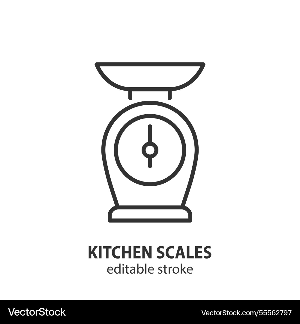 Mechanical kitchen scales line icon Mechanical kitchen scales line icon vector image