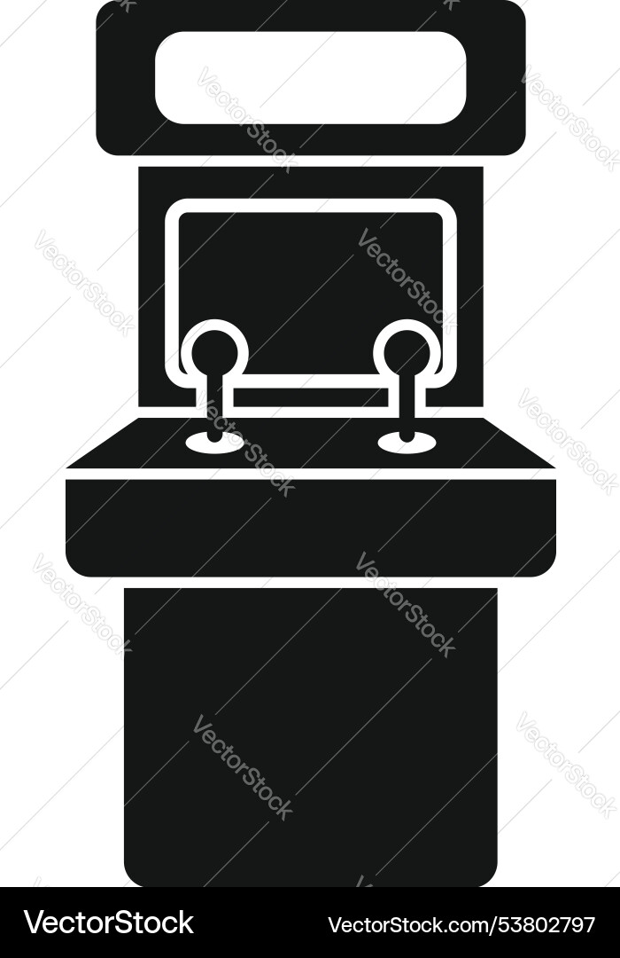 Retro arcade game machine with two joysticks icon Retro arcade game machine with two joysticks icon vector image